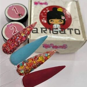 Wapizima Arigato Nail Art Glitter Set - Red, Blue, Multicolor 4 Piece